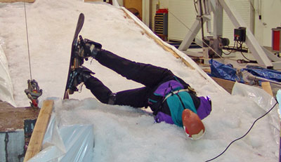 snowboard crash test dummy